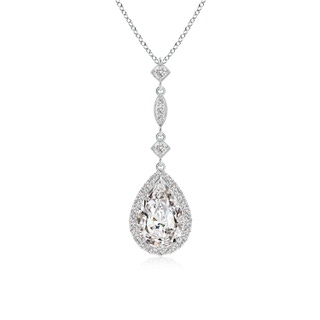 9x6mm IJI1I2 Diamond Teardrop Pendant with Diamond Accents in P950 Platinum