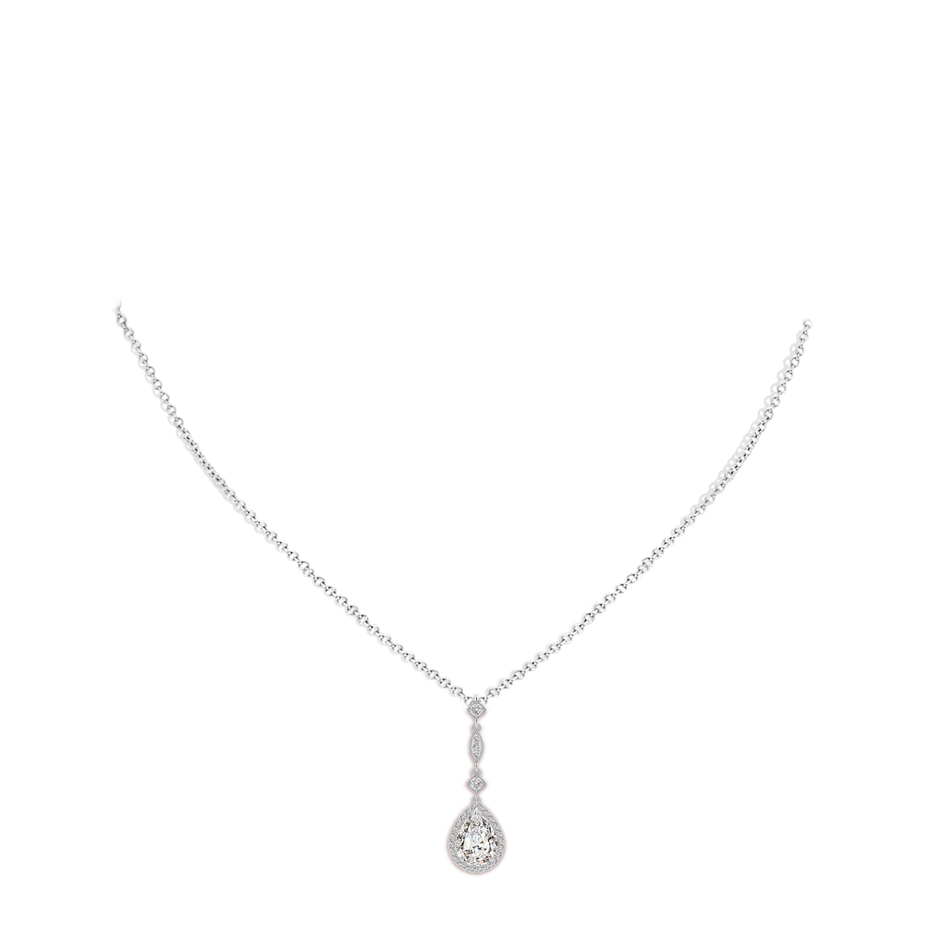 9x7mm IJI1I2 Diamond Teardrop Pendant with Diamond Accents in P950 Platinum pen