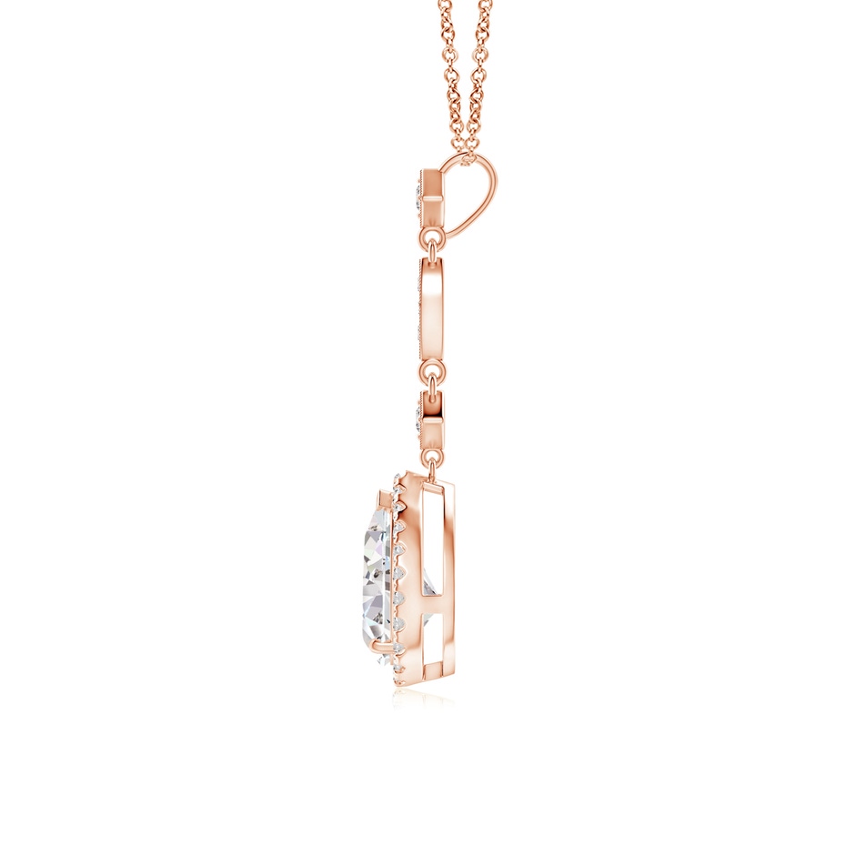9x7mm IJI1I2 Diamond Teardrop Pendant with Diamond Accents in Rose Gold side 199