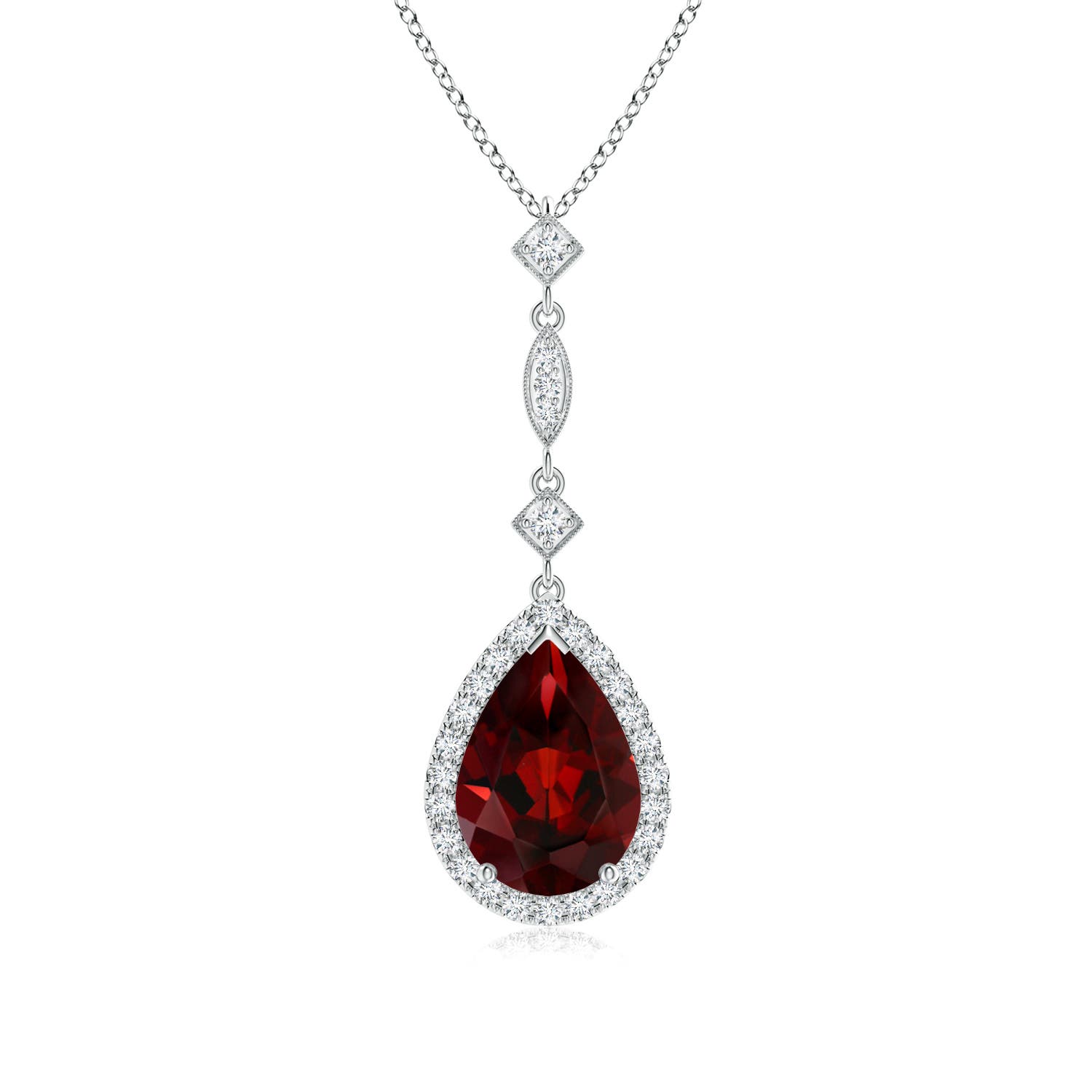 AAA - Garnet / 2.28 CT / 14 KT White Gold