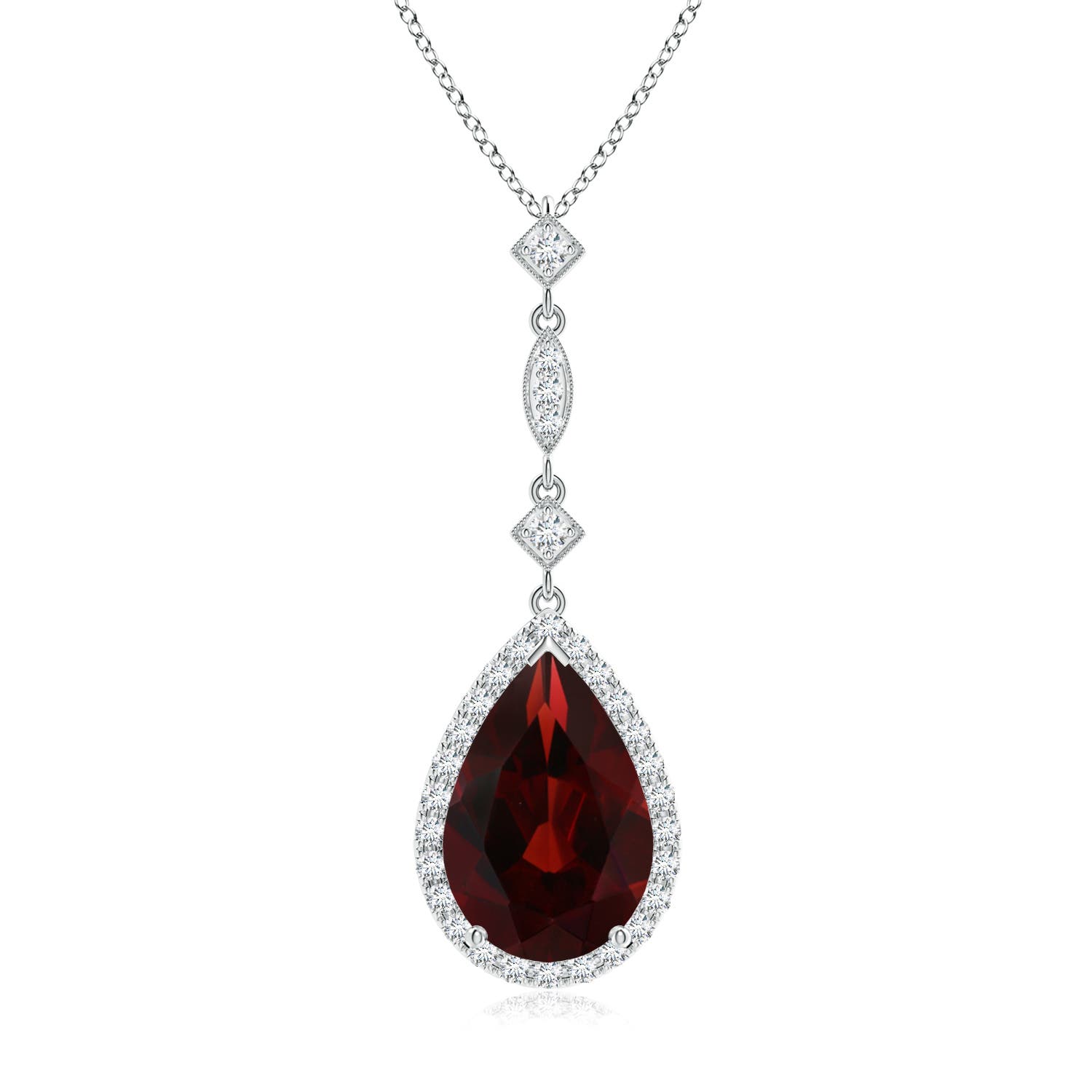 AA - Garnet / 3.76 CT / 14 KT White Gold