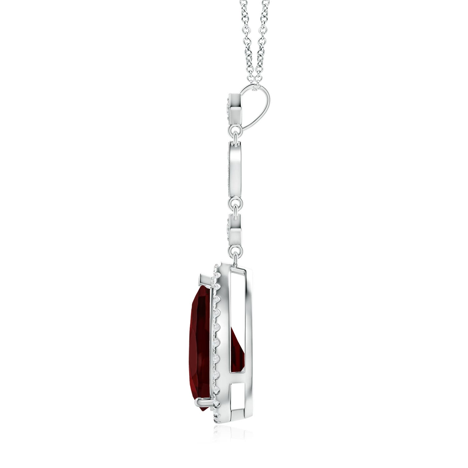 AA - Garnet / 3.76 CT / 14 KT White Gold