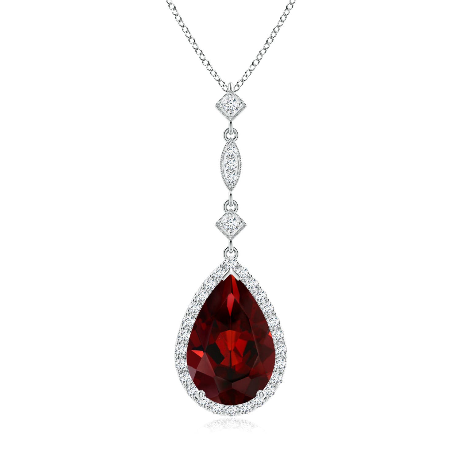 AAA - Garnet / 3.76 CT / 14 KT White Gold