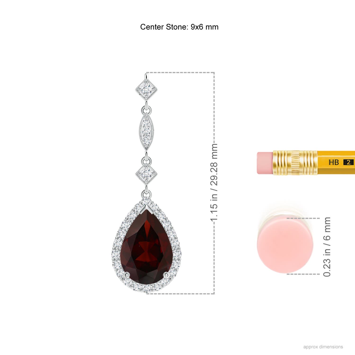 A - Garnet / 1.64 CT / 14 KT White Gold