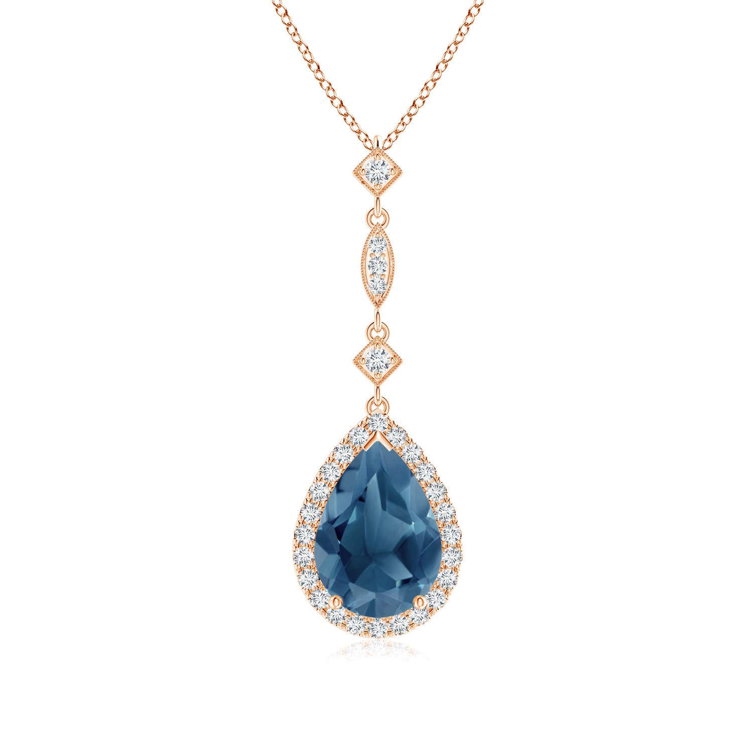 A - London Blue Topaz / 2.48 CT / 14 KT Rose Gold