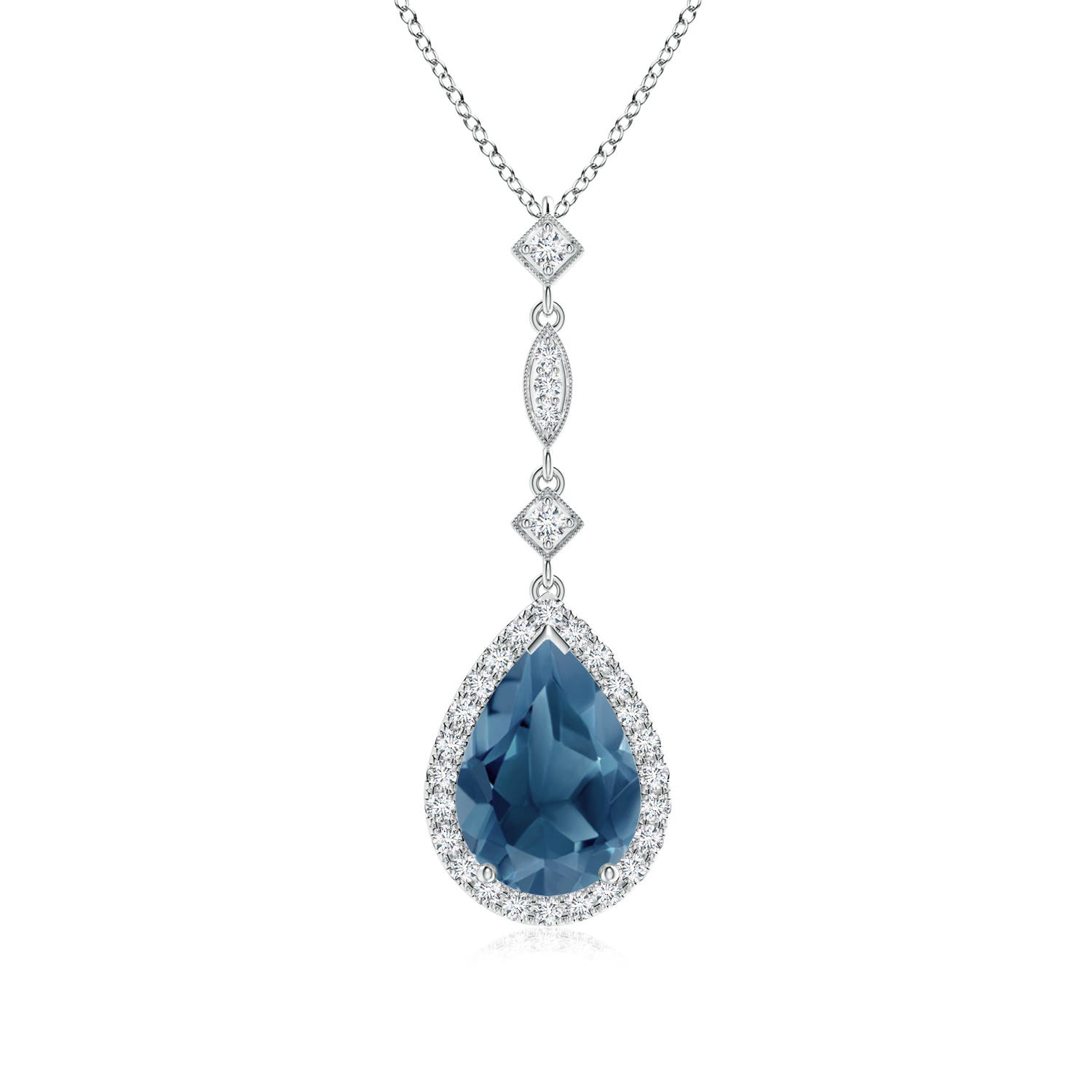 A - London Blue Topaz / 2.48 CT / 14 KT White Gold