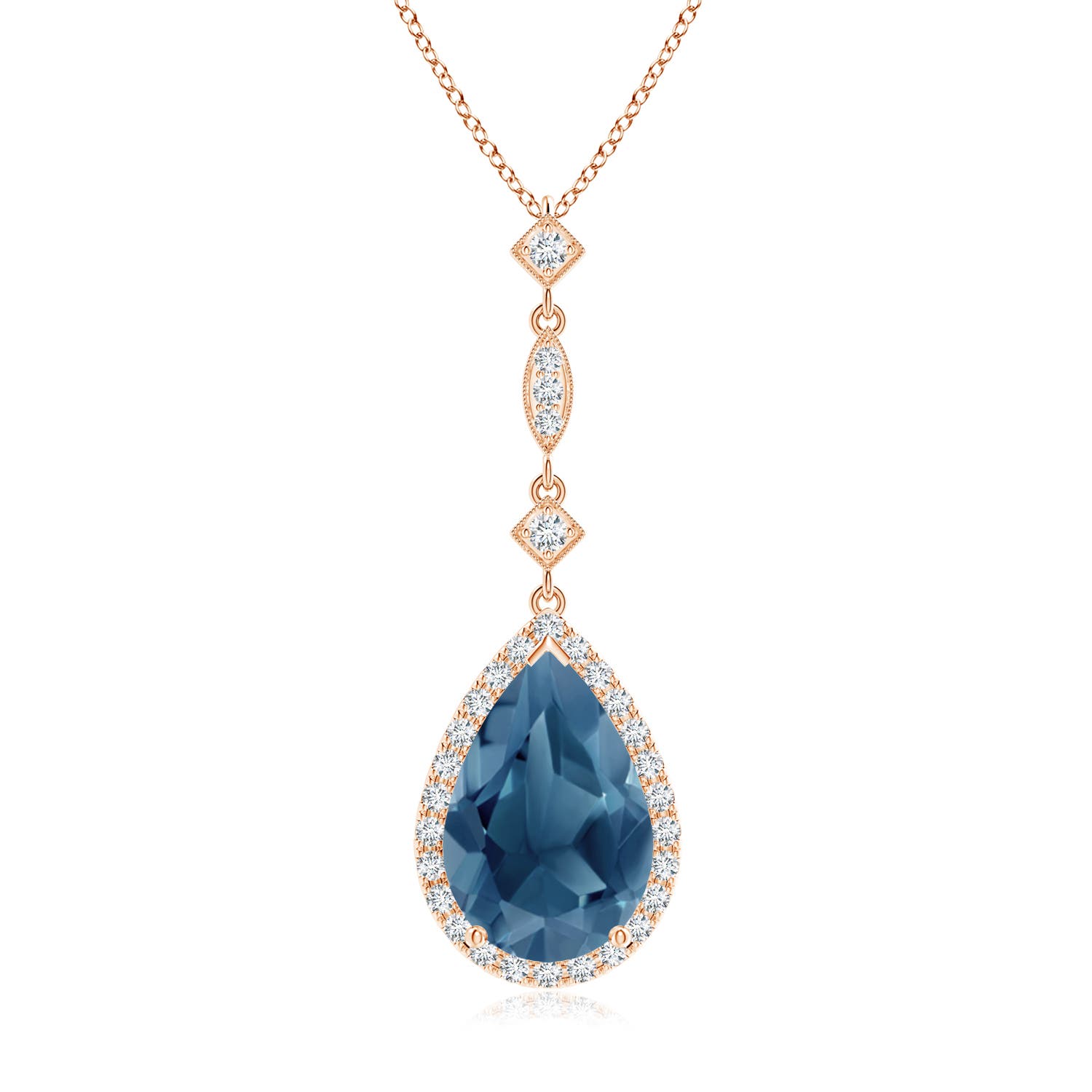 A - London Blue Topaz / 4.06 CT / 14 KT Rose Gold