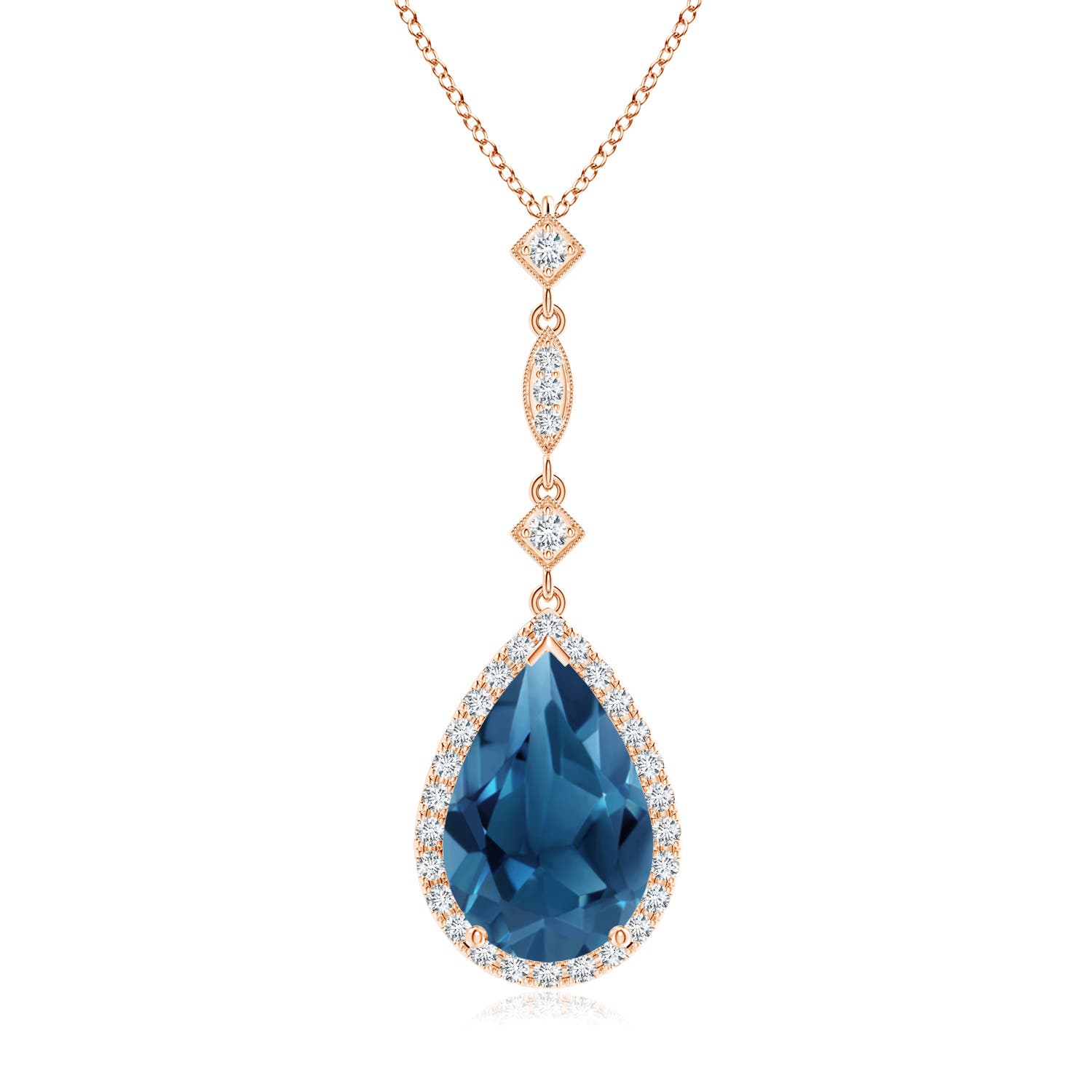 AA - London Blue Topaz / 4.06 CT / 14 KT Rose Gold