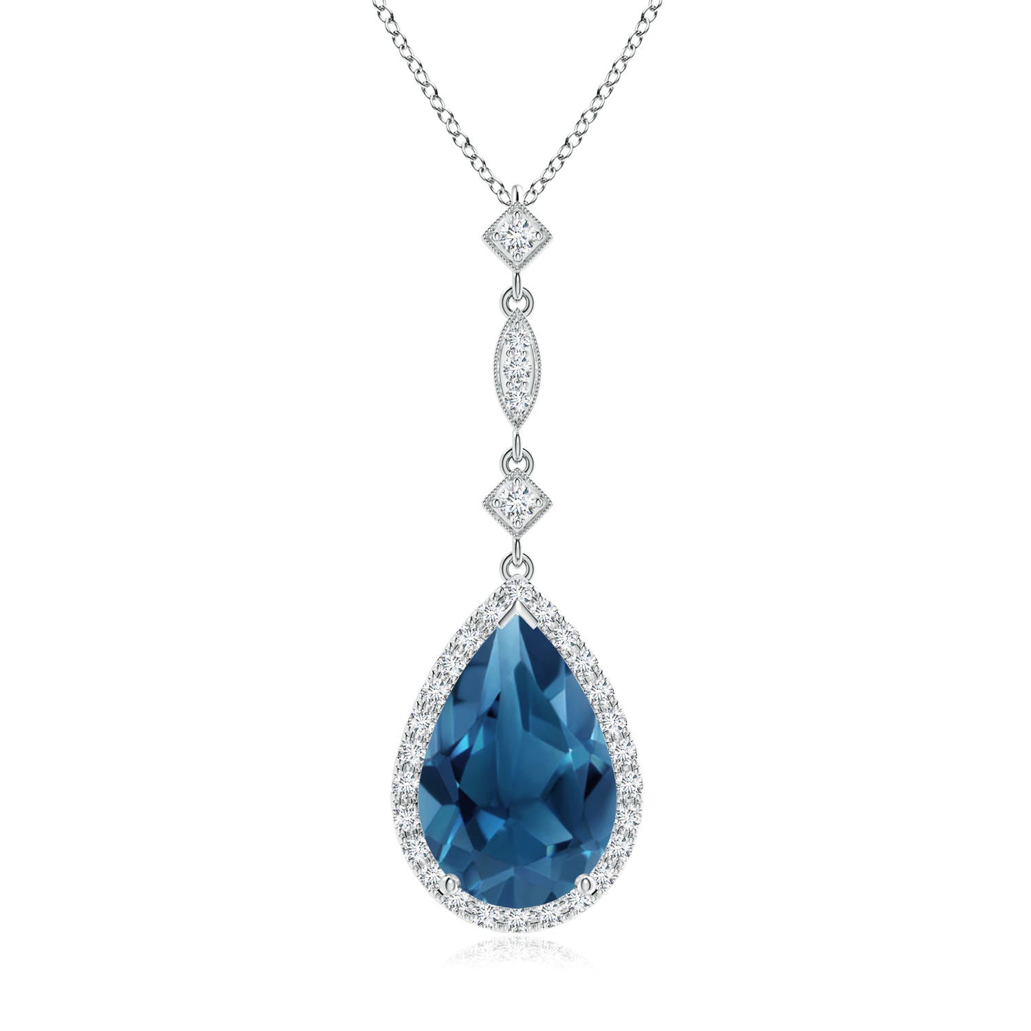 AA - London Blue Topaz / 4.06 CT / 14 KT White Gold