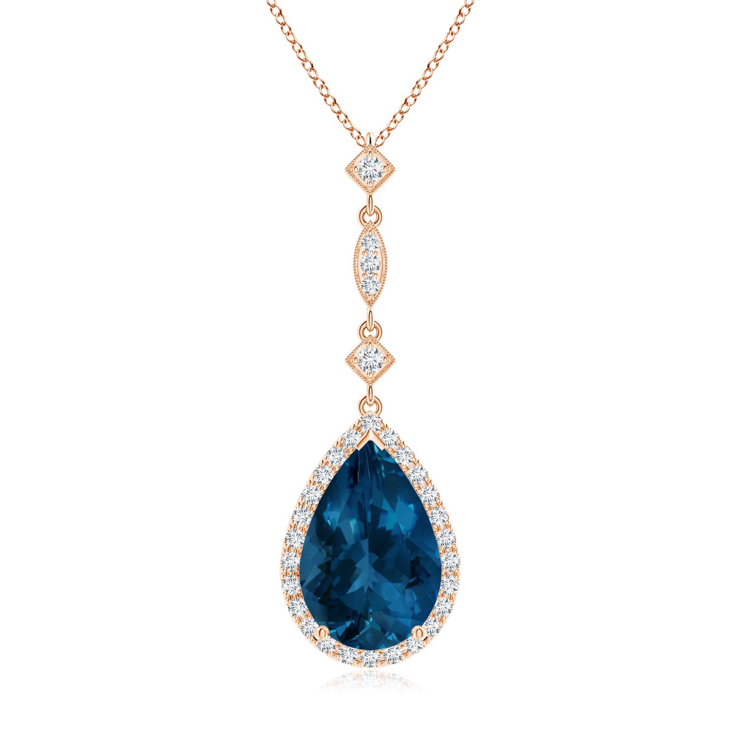 AAA - London Blue Topaz / 4.06 CT / 14 KT Rose Gold