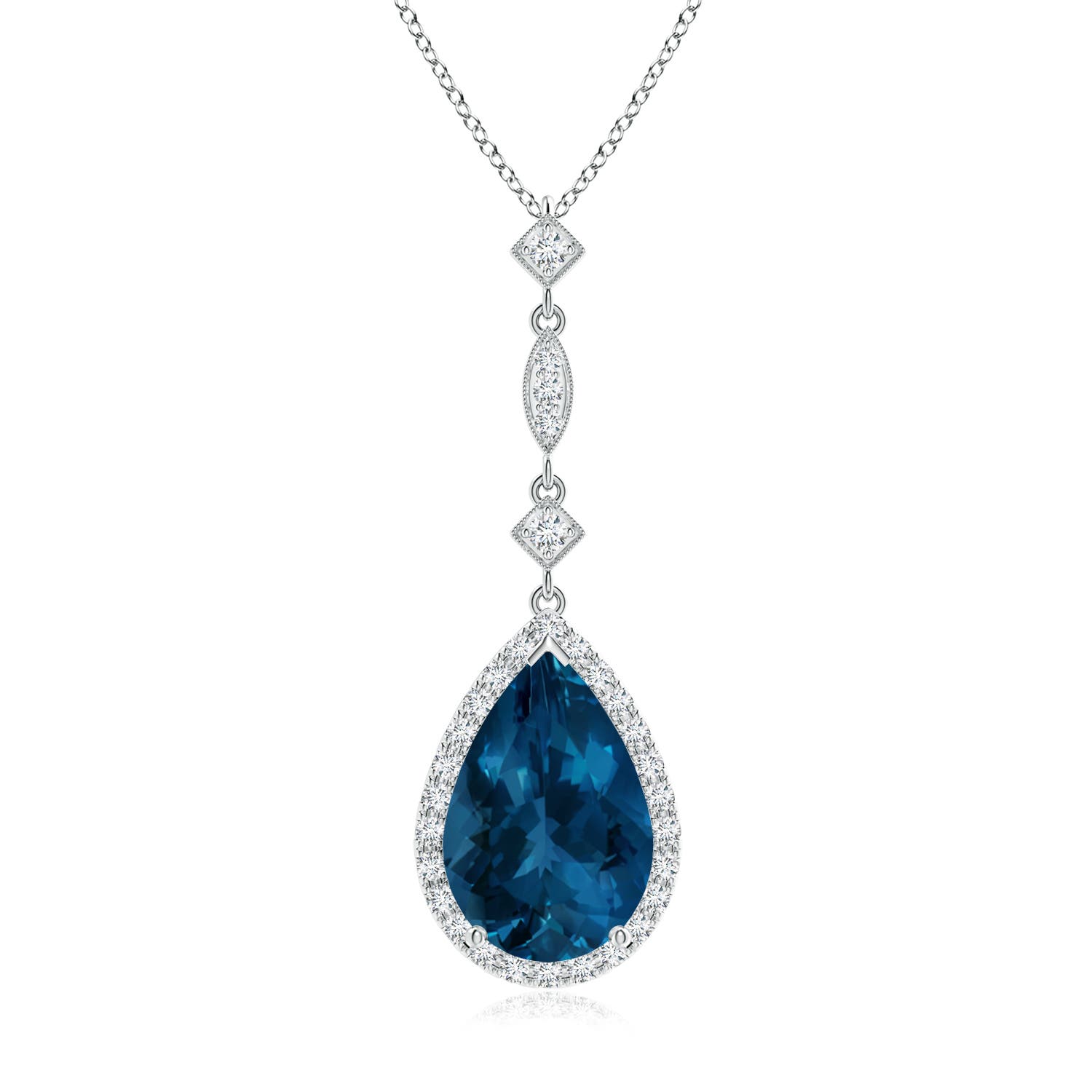 AAA - London Blue Topaz / 4.06 CT / 14 KT White Gold