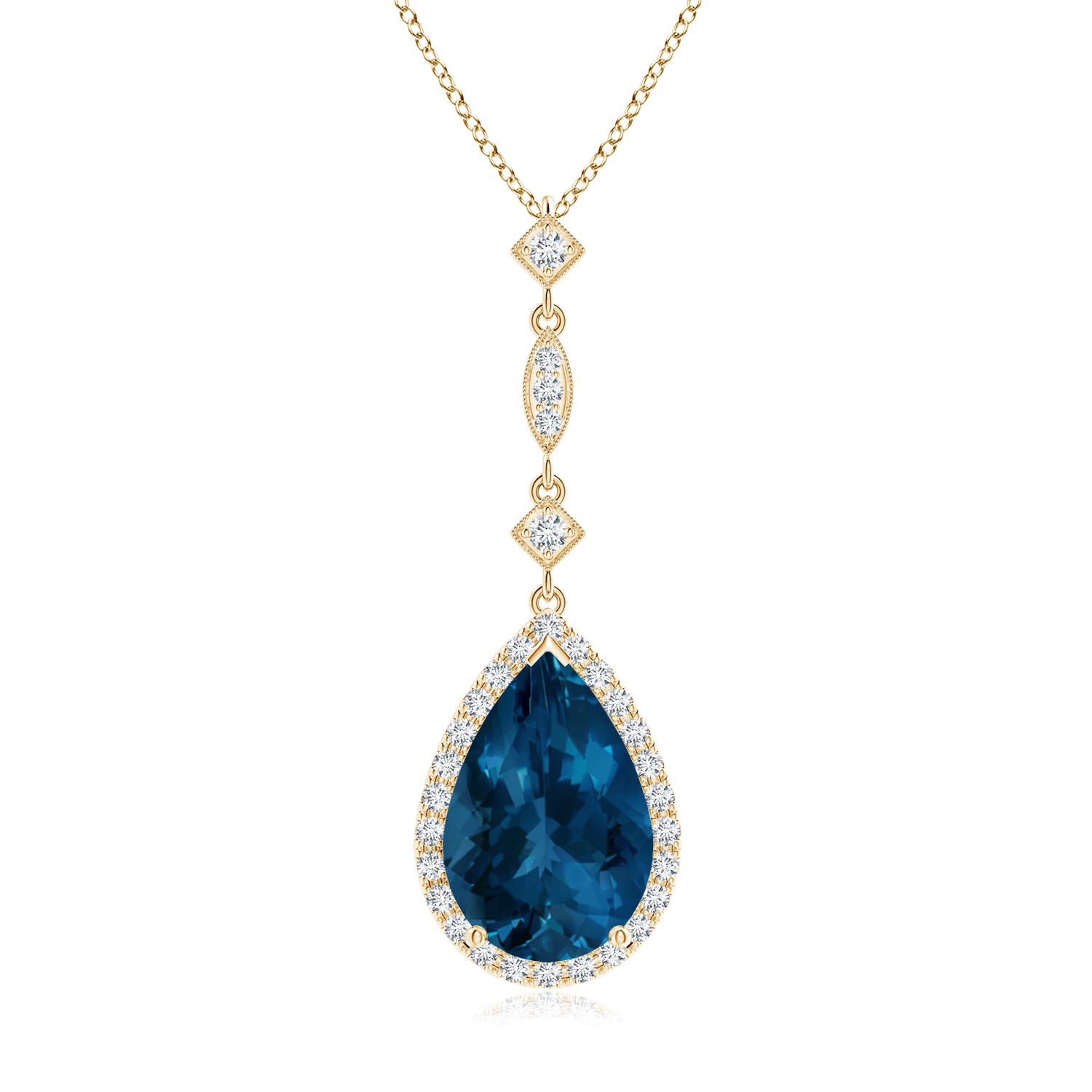 AAA - London Blue Topaz / 4.06 CT / 14 KT Yellow Gold