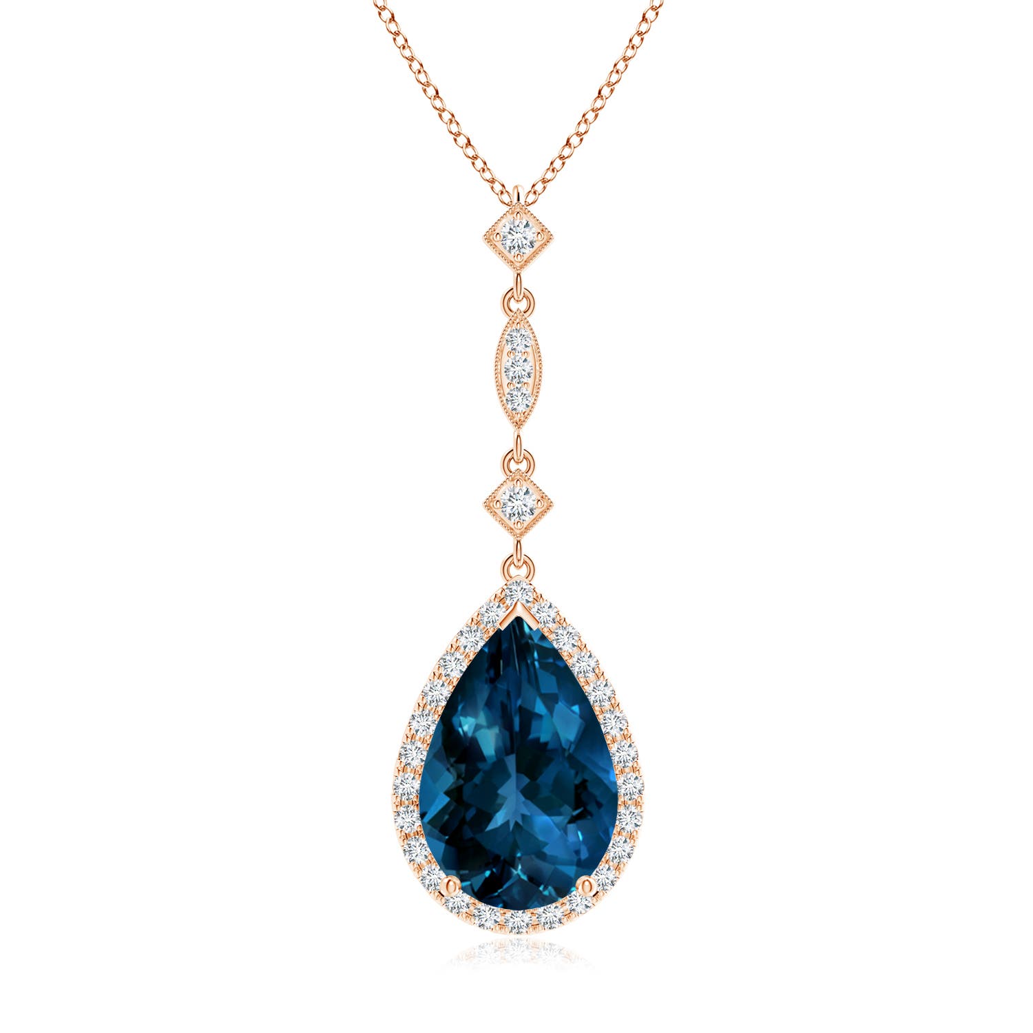 AAAA - London Blue Topaz / 4.06 CT / 14 KT Rose Gold