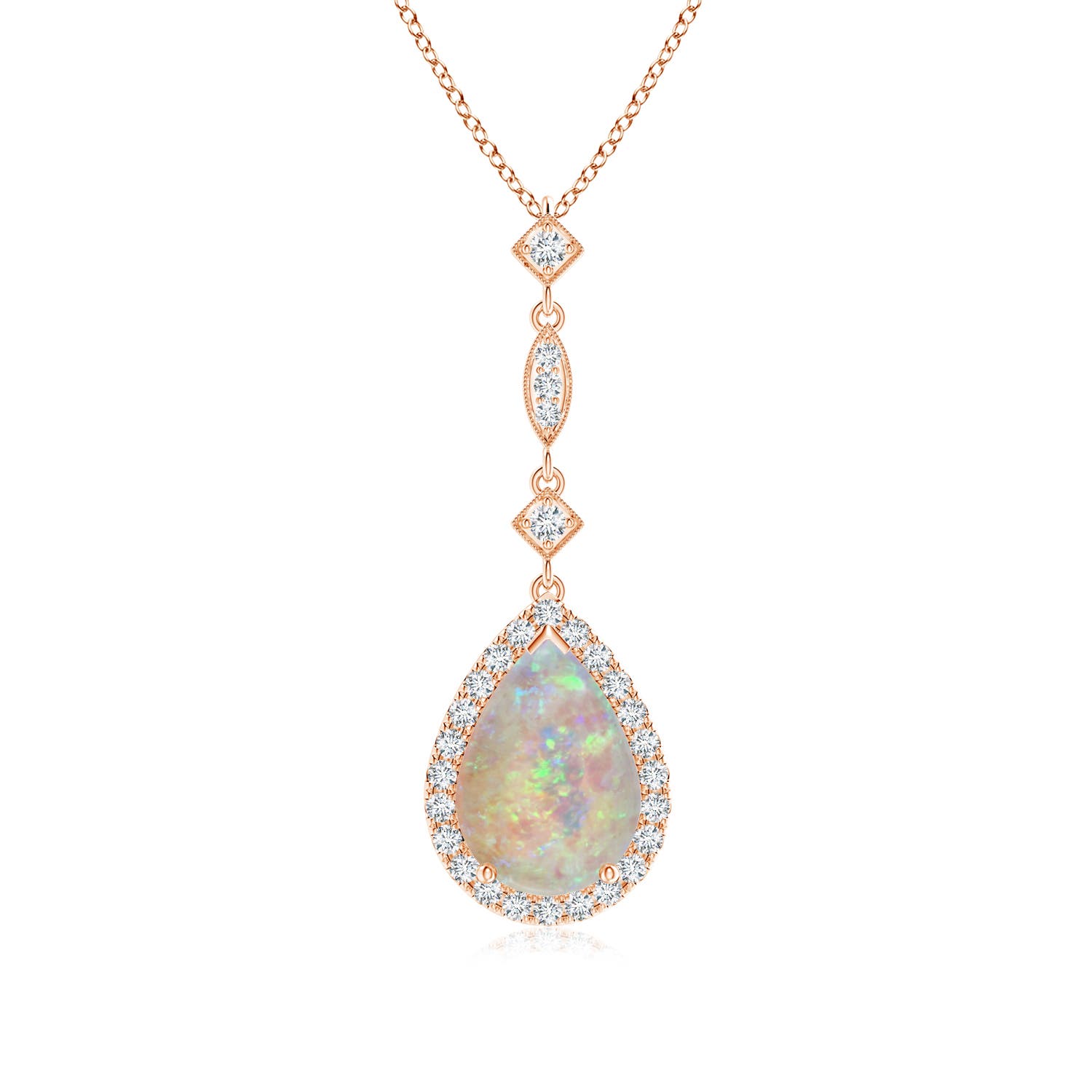 Opal Teardrop Pendant with Diamond Accents | Angara