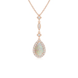 Halo Rose Gold Opal Necklaces & Pendants