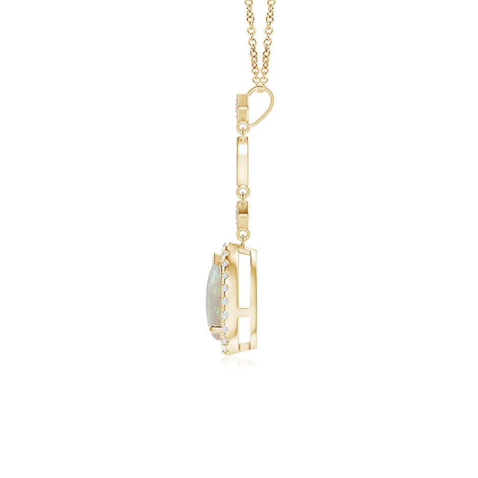 8x5mm AAA Prong-Set Opal Teardrop Halo Pendant with Diamond Accents in Yellow Gold side 199