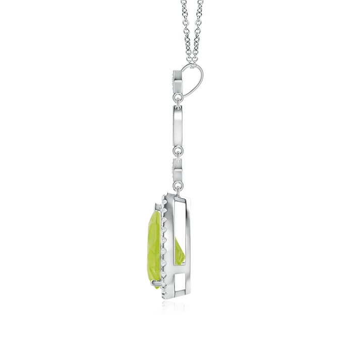 10x7mm A Peridot Teardrop Pendant with Diamond Accents in White Gold product image