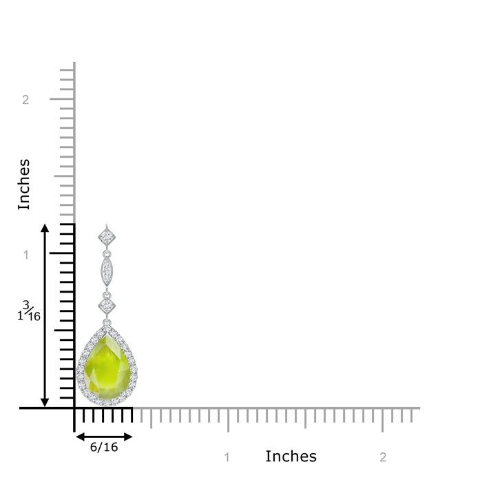 10x7mm A Peridot Teardrop Pendant with Diamond Accents in White Gold product image