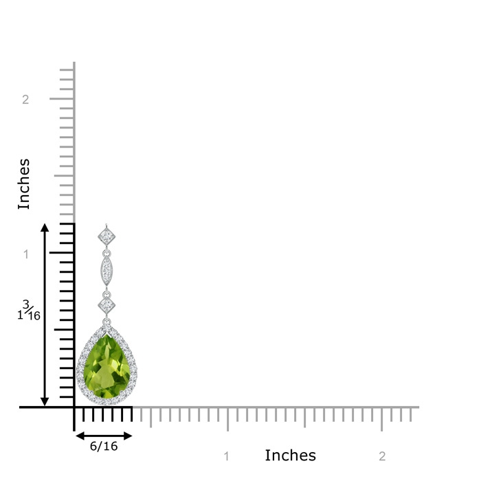 10x7mm AAAA Peridot Teardrop Pendant with Diamond Accents in White Gold product image