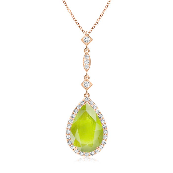 A - Peridot / 3.66 CT / 14 KT Rose Gold