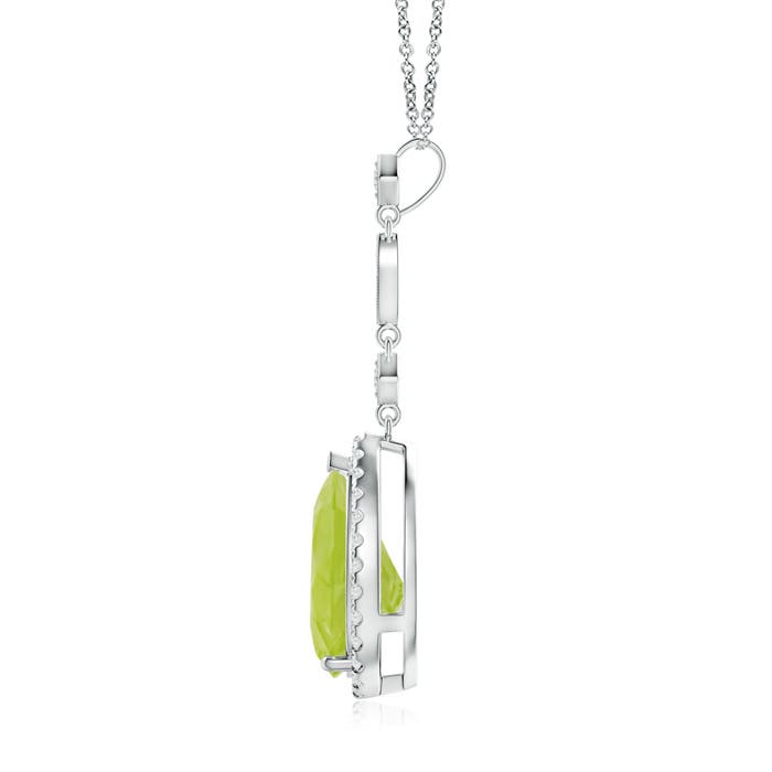 A - Peridot / 3.66 CT / 14 KT White Gold