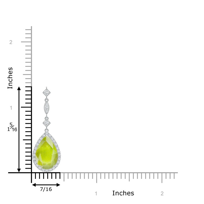 12x8mm A Peridot Teardrop Pendant with Diamond Accents in White Gold product image