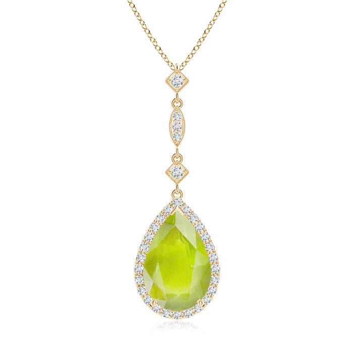 A - Peridot / 3.66 CT / 14 KT Yellow Gold