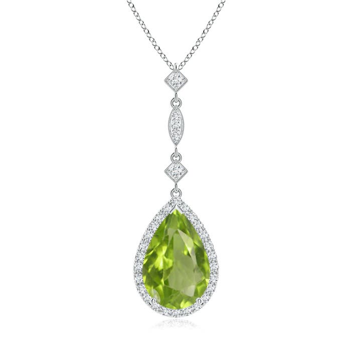 AA - Peridot / 3.66 CT / 14 KT White Gold