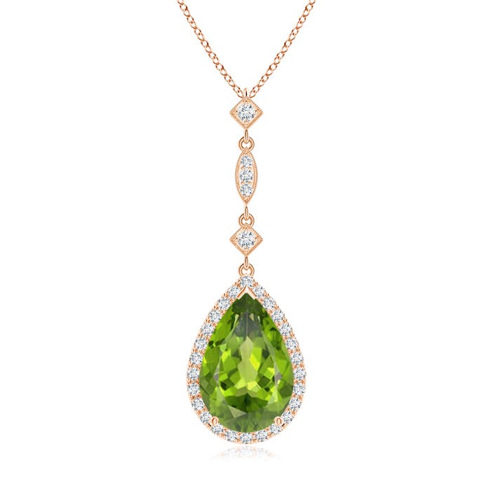 AAA - Peridot / 3.66 CT / 14 KT Rose Gold