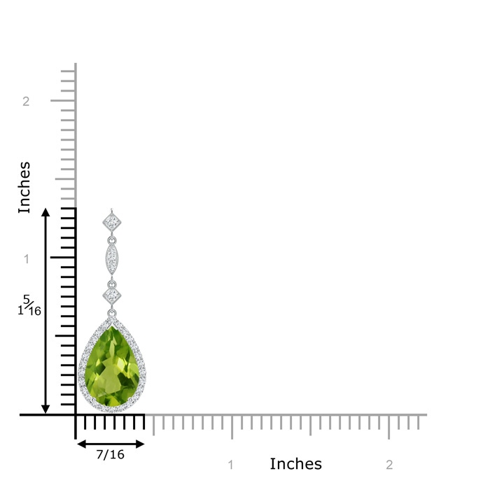 12x8mm AAAA Peridot Teardrop Pendant with Diamond Accents in P950 Platinum product image