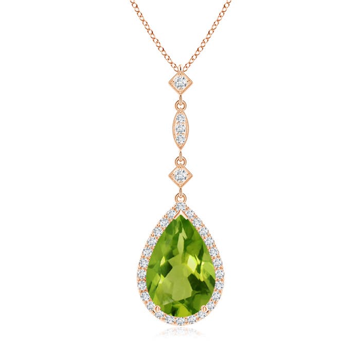 AAAA - Peridot / 3.66 CT / 14 KT Rose Gold