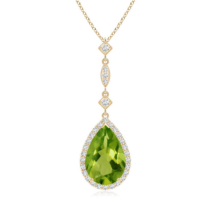 AAAA - Peridot / 3.66 CT / 14 KT Yellow Gold