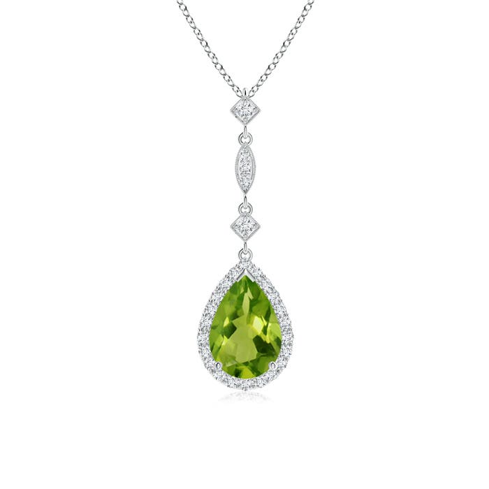 AAAA - Peridot / 1.44 CT / 14 KT White Gold