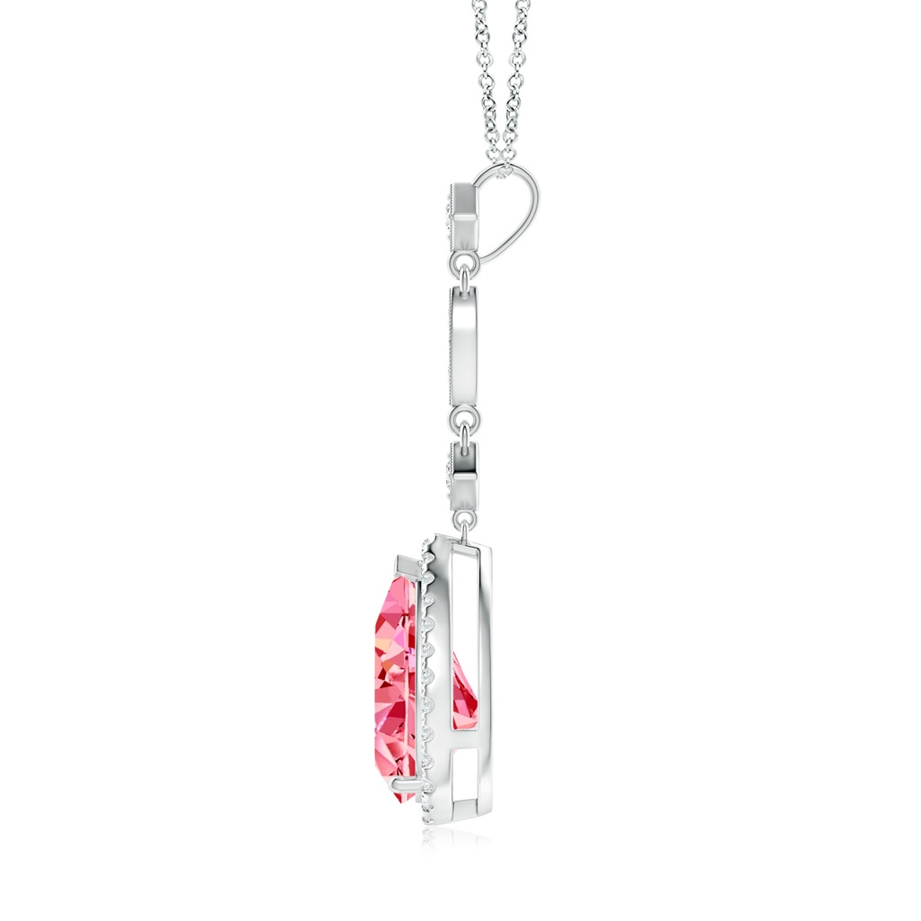 12x8mm AAAA Fancy Intense Pink Diamond Teardrop Pendant in P950 Platinum - side 199
