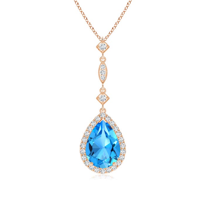 AAAA - Swiss Blue Topaz / 2.48 CT / 14 KT Rose Gold