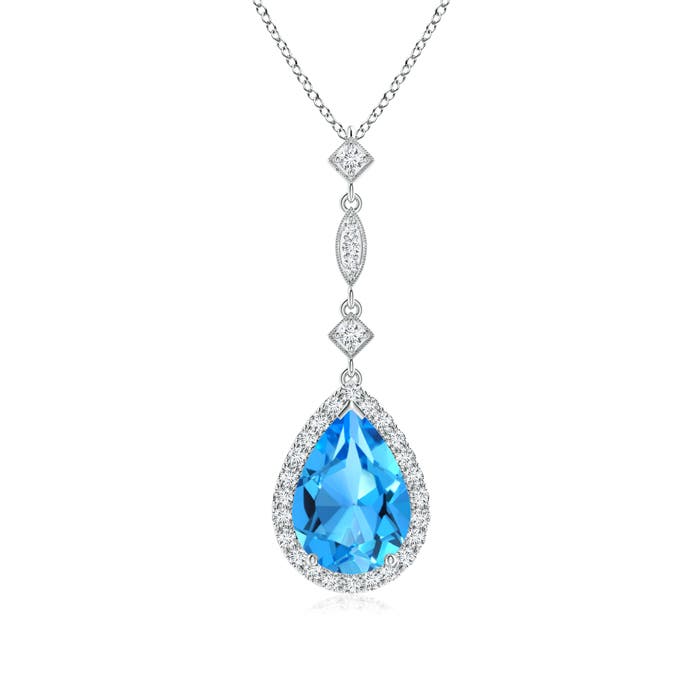 AAAA - Swiss Blue Topaz / 2.48 CT / 14 KT White Gold