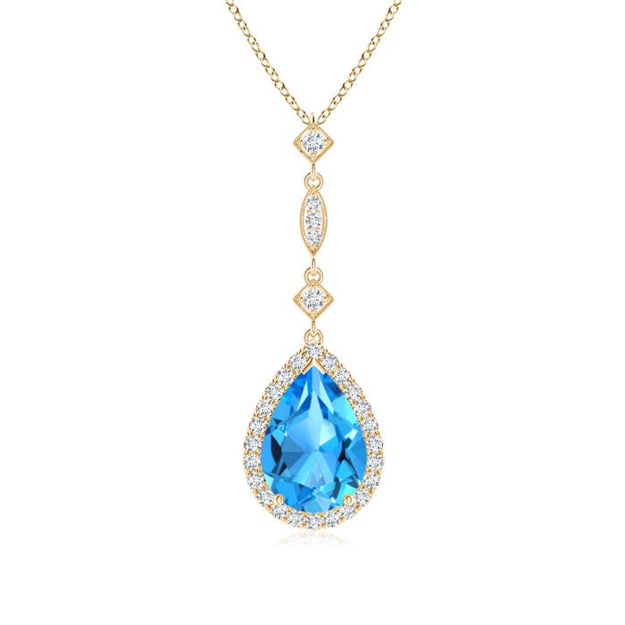 AAAA - Swiss Blue Topaz / 2.48 CT / 14 KT Yellow Gold