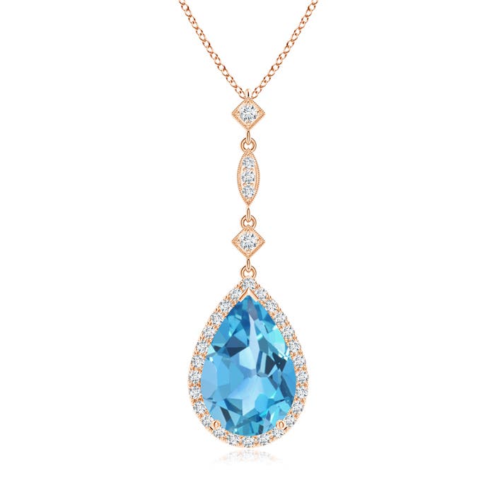 AA - Swiss Blue Topaz / 4.06 CT / 14 KT Rose Gold