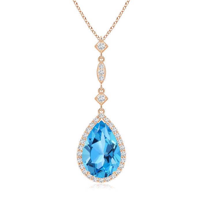 AAA - Swiss Blue Topaz / 4.06 CT / 14 KT Rose Gold