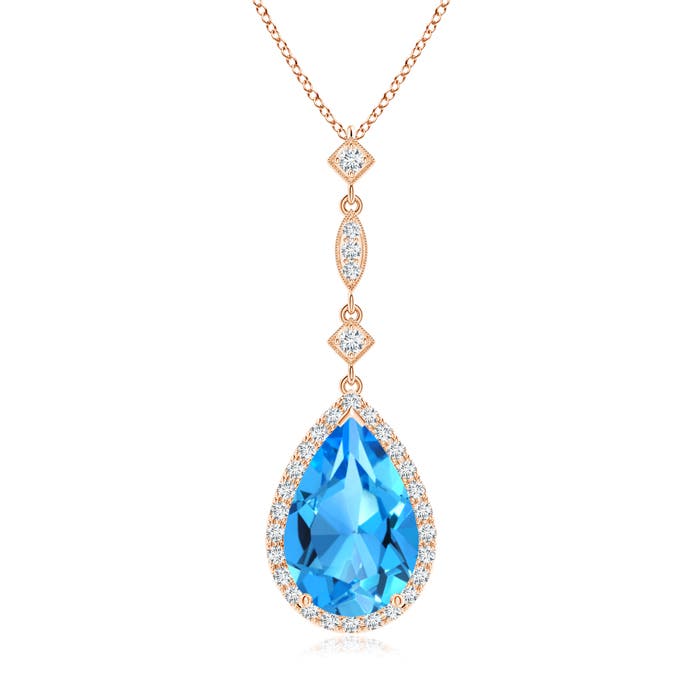 AAAA - Swiss Blue Topaz / 4.06 CT / 14 KT Rose Gold