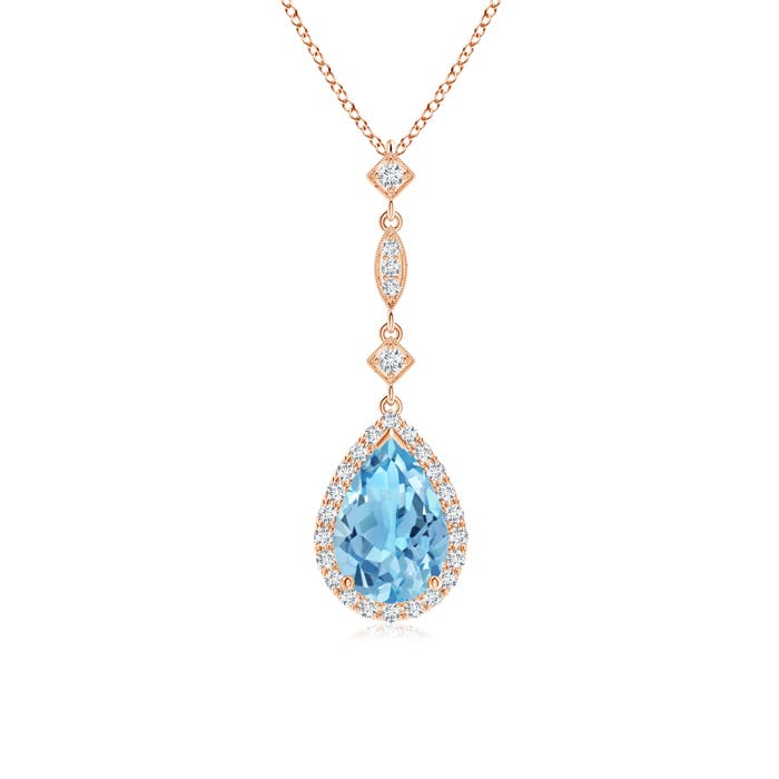 A - Swiss Blue Topaz / 1.79 CT / 14 KT Rose Gold