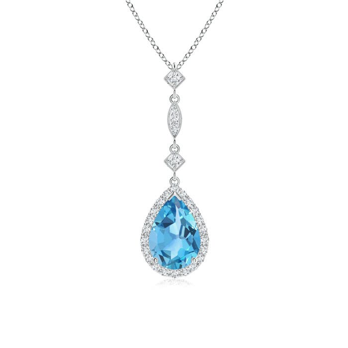 AA - Swiss Blue Topaz / 1.79 CT / 14 KT White Gold