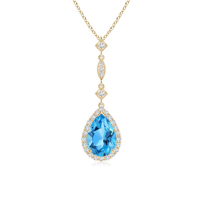 AAA - Swiss Blue Topaz / 1.79 CT / 14 KT Yellow Gold