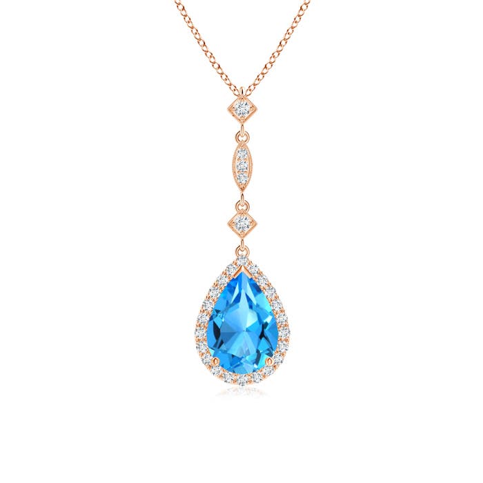 AAAA - Swiss Blue Topaz / 1.79 CT / 14 KT Rose Gold