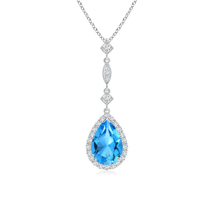 AAAA - Swiss Blue Topaz / 1.79 CT / 14 KT White Gold