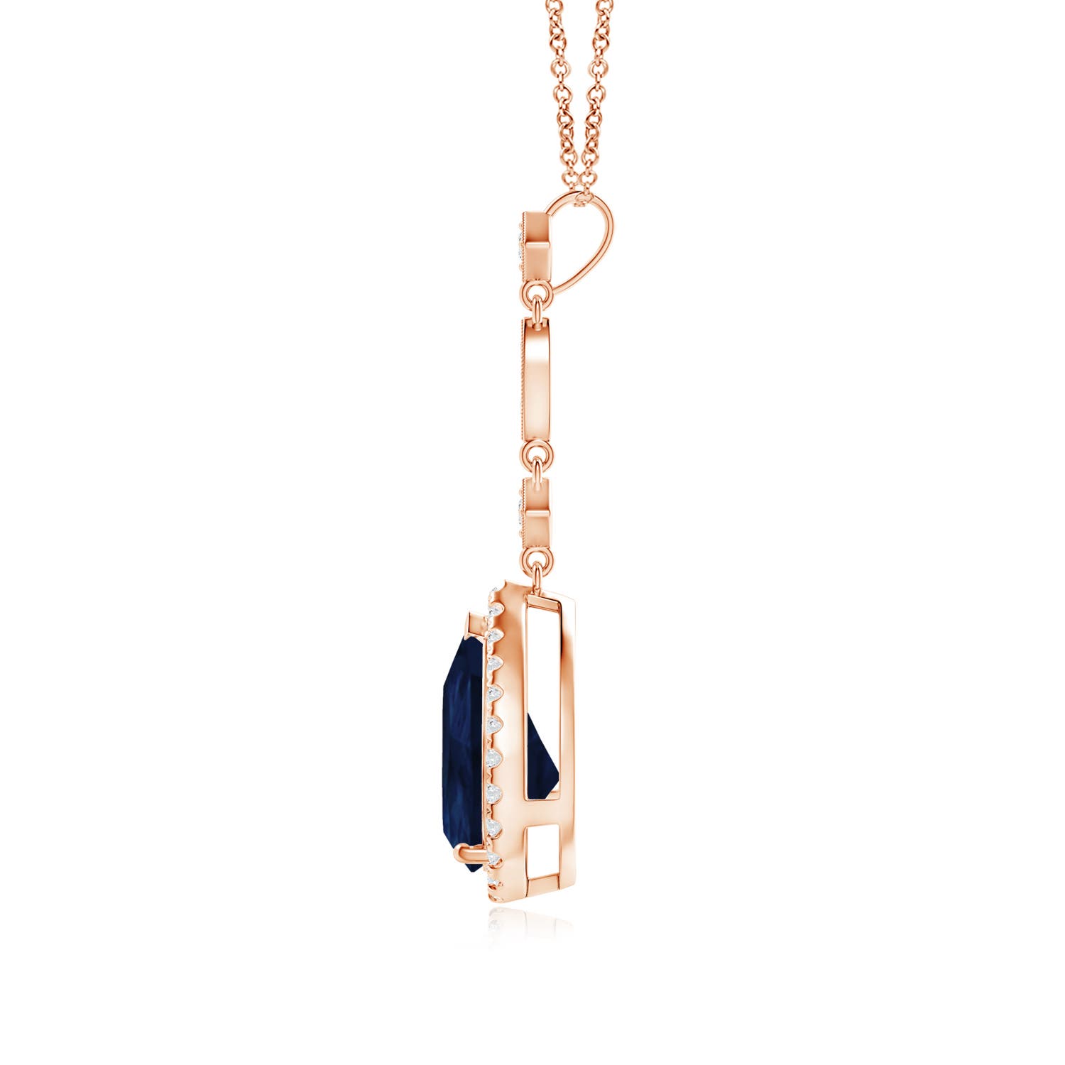 A - Blue Sapphire / 3.18 CT / 14 KT Rose Gold