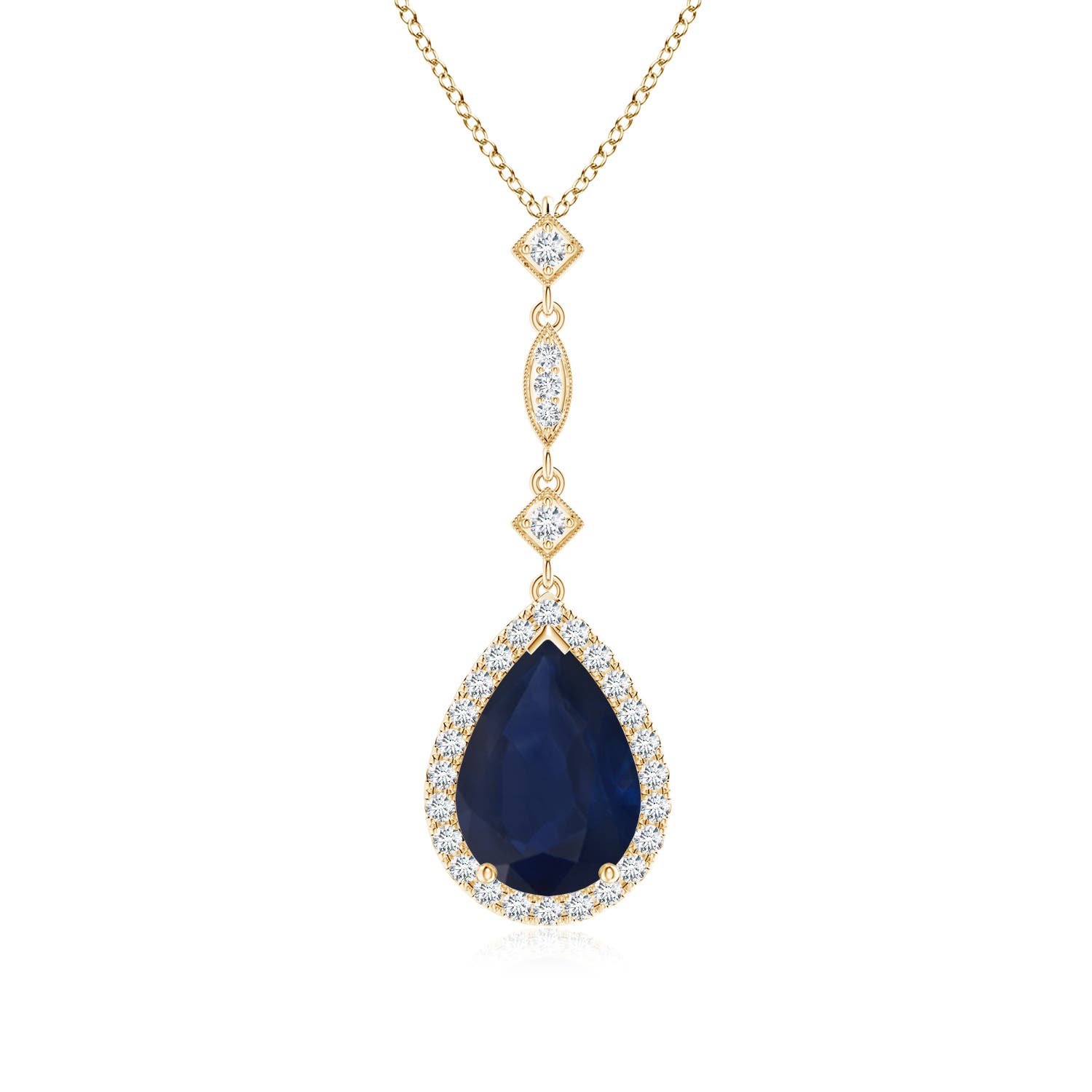 A - Blue Sapphire / 3.18 CT / 14 KT Yellow Gold