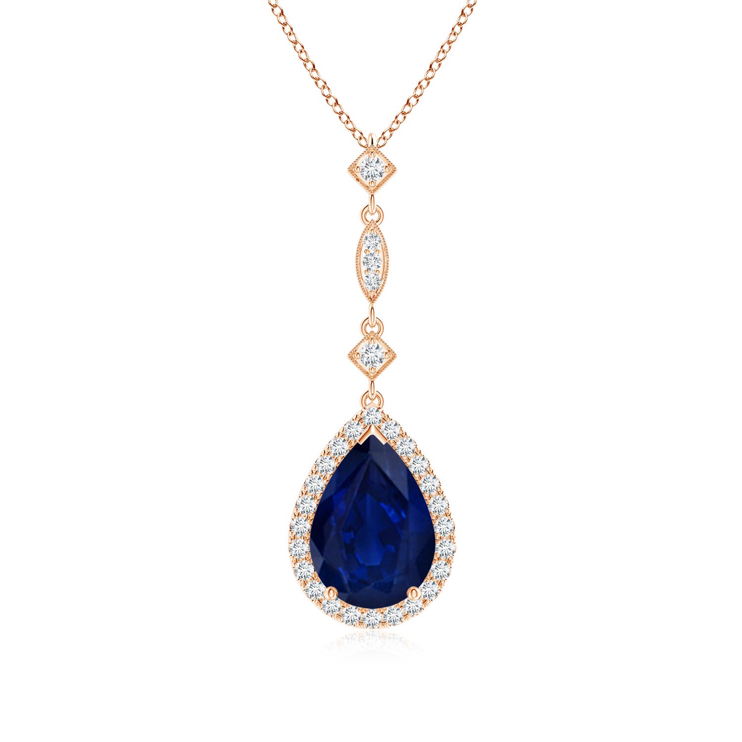 AA - Blue Sapphire / 3.18 CT / 14 KT Rose Gold