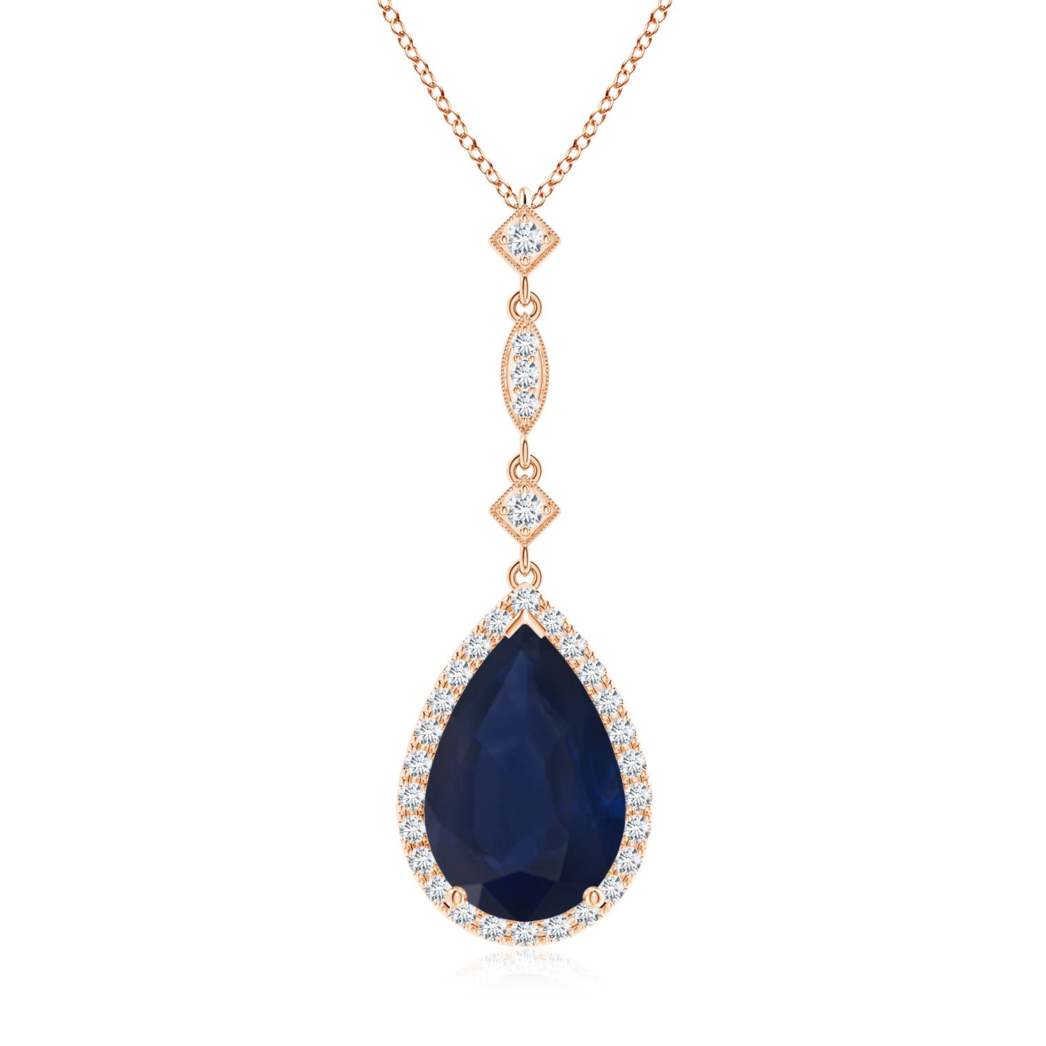 A - Blue Sapphire / 5.31 CT / 14 KT Rose Gold