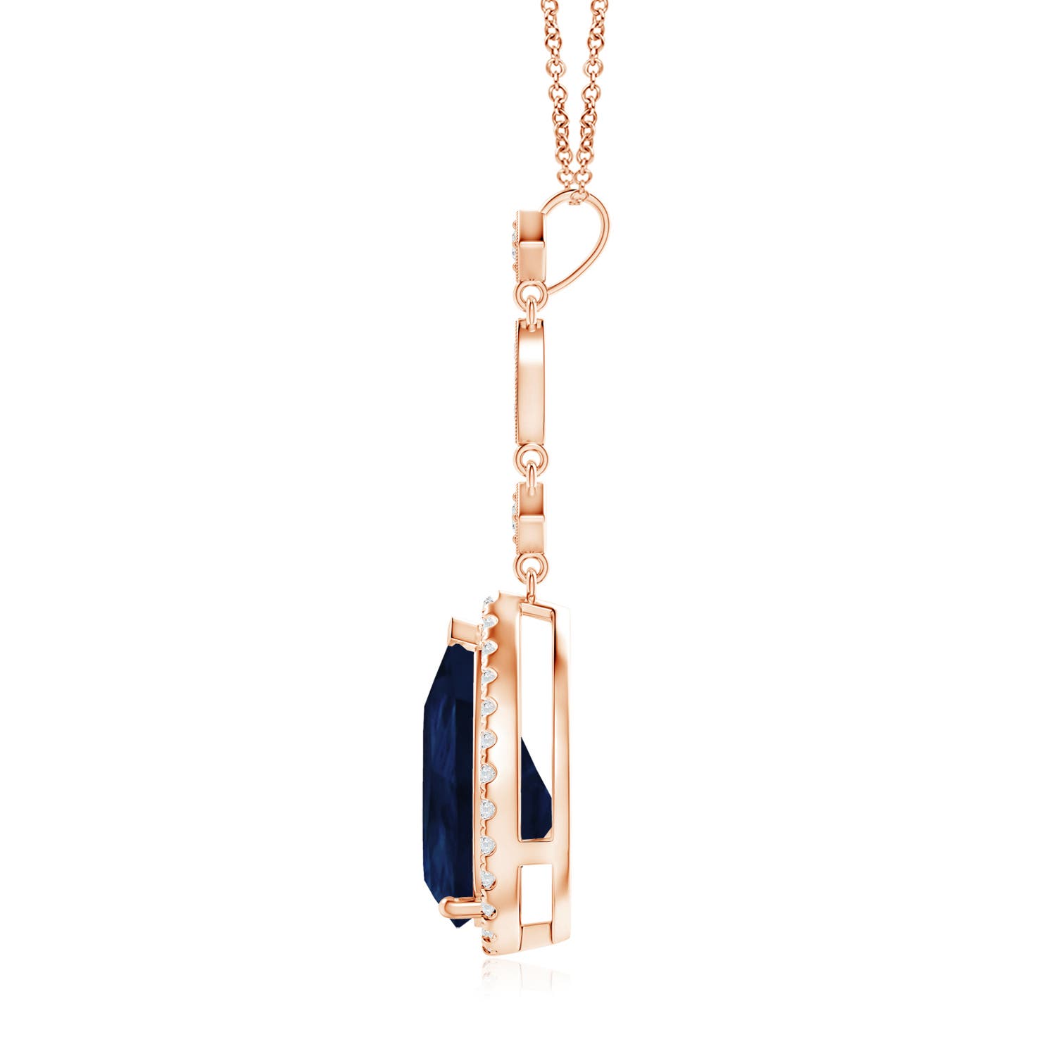 A - Blue Sapphire / 5.31 CT / 14 KT Rose Gold